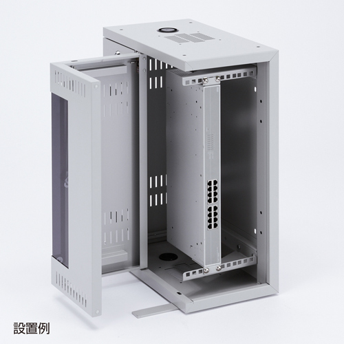 機器収納ボックス（19インチマウント・データセンター・4U・LANハブ・HDD・鍵・床置き・壁掛け・セキュリティ）CP-HBOX4U サンワサプライ