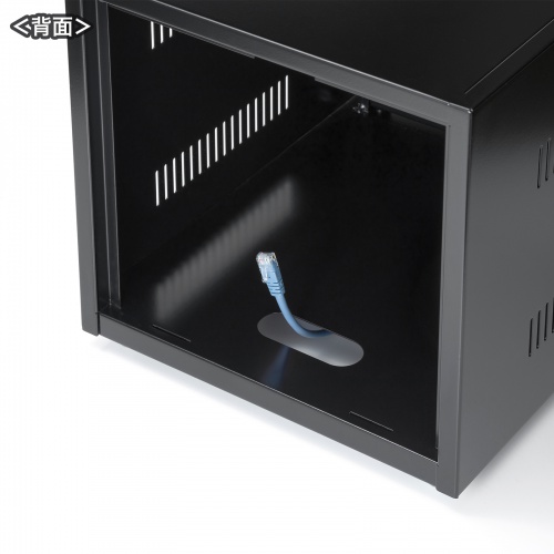 機器収納ボックス（扉付き・データセンター・鍵付き・ケーブル口付き） CP-KBOX6BK サンワサプライ