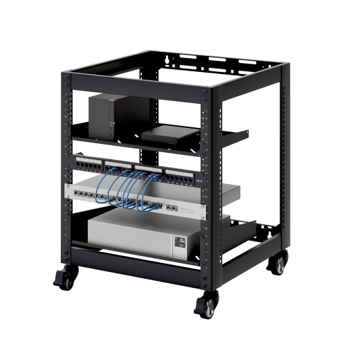 19インチ マウントラック（10U・ネットワークラック・オープンラック・キャビネット・EIA規格・キャスター付）