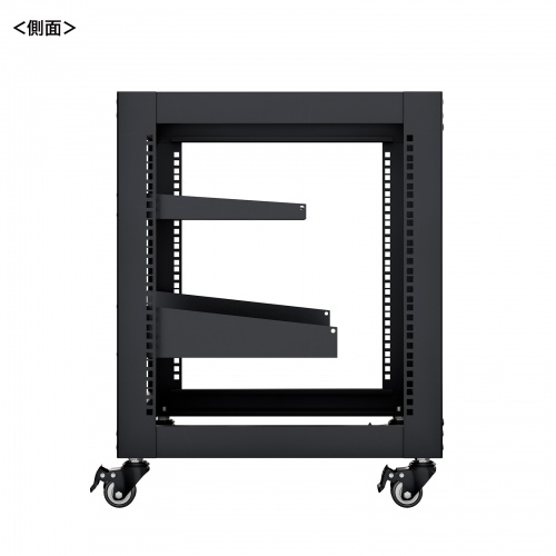 19インチ マウントラック（10U・ネットワークラック・オープンラック・キャビネット・EIA規格・キャスター付）