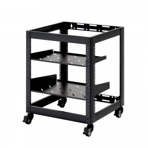 19インチ マウントラック（10U・ネットワークラック・オープンラック・キャビネット・EIA規格・キャスター付）