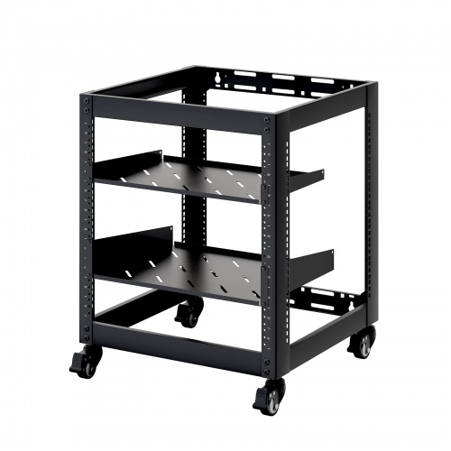 19インチ マウントラック（10U・ネットワークラック・オープンラック・キャビネット・EIA規格・キャスター付）