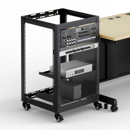 19インチ マウントラック（15U・ネットワークラック・オープンラック・キャビネット・EIA規格・キャスター付）