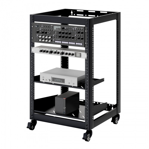 19インチ マウントラック（15U・ネットワークラック・オープンラック・キャビネット・EIA規格・キャスター付）