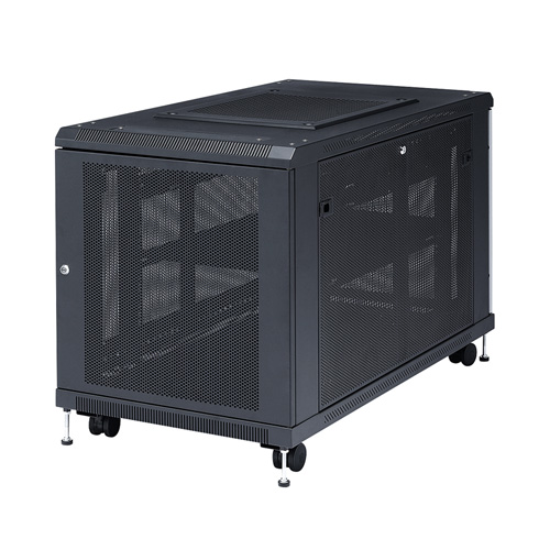 サーバーラック｜19インチマウント・12U・小型・メッシュ扉・キャスター付