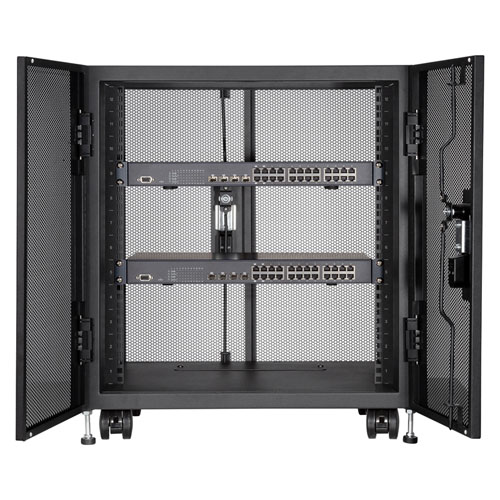 サーバーラック｜19インチマウント・12U・小型・メッシュ扉・鍵付き・可動式