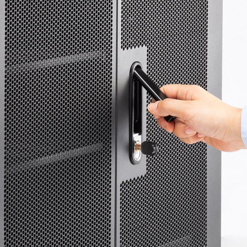 サーバーラック（19インチマウント・9U・小型・鍵・扉・メッシュ・セキュリティ・キャスター・アジャスター・棚）CP-SVCBOX5BK サンワサプライ