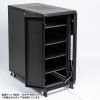 サーバーラック（19インチ・中型・18U・奥行110cm・メッシュパネル・観音扉・棚板×3枚・スライド棚×1枚付き・サンワサプライ製）