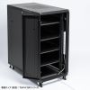 サーバーラック（19インチ・中型・24U・奥行110cm・メッシュパネル・観音扉・棚板×3枚・スライド棚×1枚付き・サンワサプライ製）