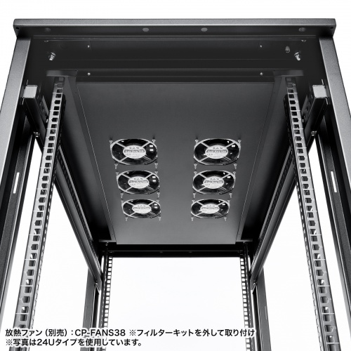 サーバーラック（19インチ・大型・42U・奥行110cm・メッシュパネル・観音扉・棚板×3枚・スライド棚×1枚付き・サンワサプライ製）