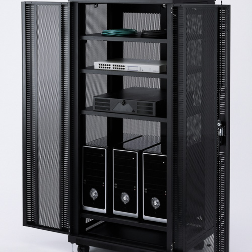 機器収納ラック（NAS・ルーター・ハブ・ネットワーク機器・通信機器・サーバーラック・即納・短納期・在庫常備・ブラック）CP-SVCMULT3 サンワサプライ