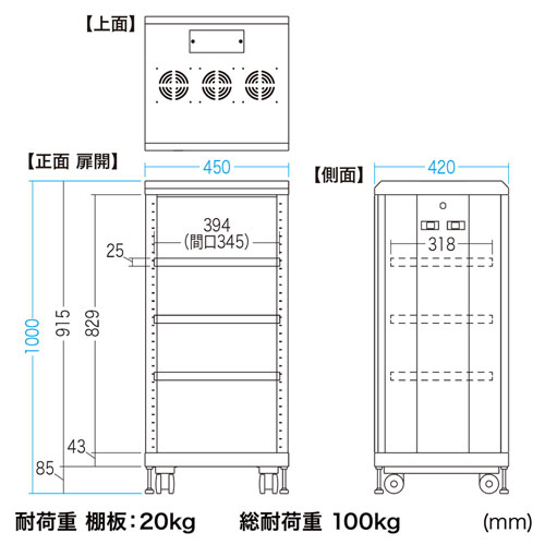 【アウトレット･訳あり・セール】機器収納ラック（NAS・ルーター・ハブ・ネットワーク機器・通信機器・ブラック）CP-SVCMULT6 サンワサプライ