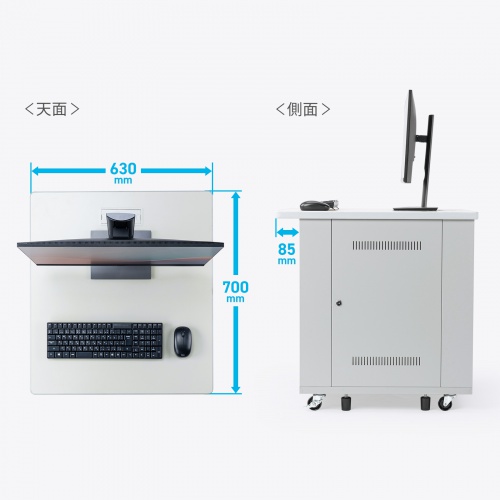 サーバーラック（19インチマウント付きデスク・2ポスト・奥行き70cm・高さ70cm）