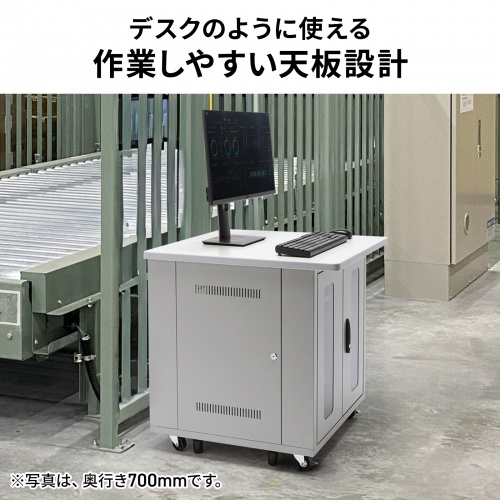 サーバーラック（19インチマウント付きデスク・2ポスト・奥行き80cm・高さ70cm）