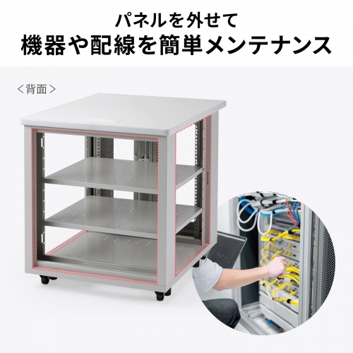 サーバーラック（19インチマウント付きデスク・2ポスト・奥行き80cm・高さ70cm）