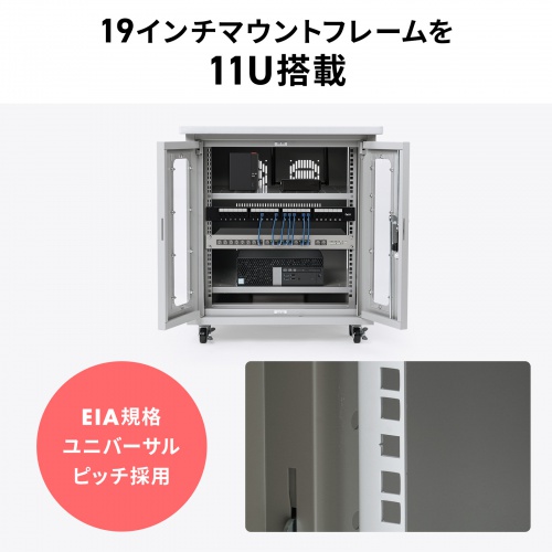 サーバーラック（19インチマウント付きデスク・2ポスト・奥行き80cm・高さ70cm）