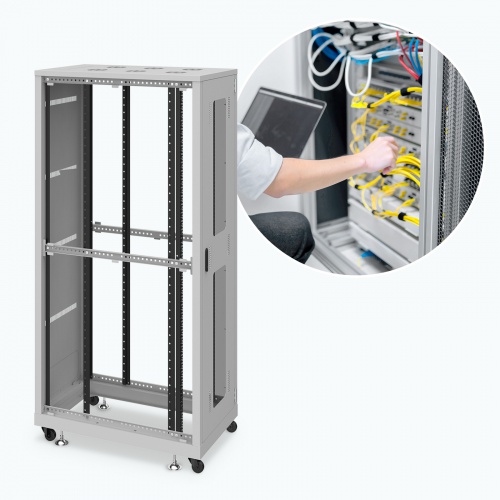 サーバーラック（19インチ・eia・業務用・キャスター・アジャスター・セキュリティ・18U）サンワサプライ CP-SVN1890GYN