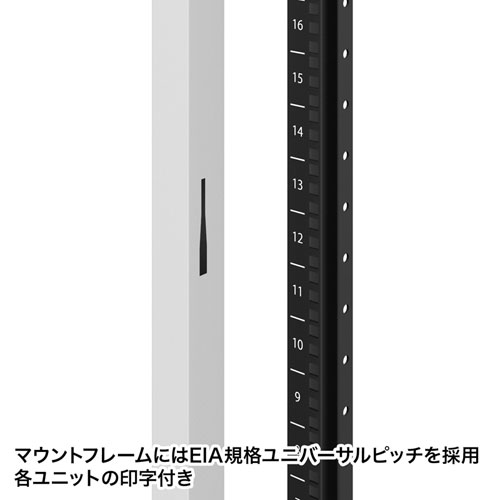 サーバーラック（19インチ・eia・フレーム・放熱・キャスター・アジャスター・18U）サンワサプライ CP-SVN1890NPGYN