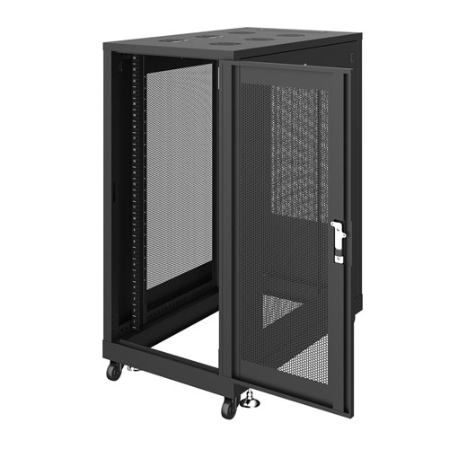 サーバーラック（ラック・19インチ・eia・メッシュ・放熱・キャスター・アジャスター・鍵・セキュリティ・24U・黒）サンワサプライ CP-SVN2410MBKN