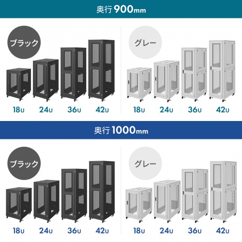 サーバーラック（ラック・19インチ・eia・メッシュ・放熱
