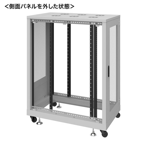サーバーラック（19インチ・eia・メッシュ・放熱・キャスター・アジャスター・鍵・セキュリティ・24U）サンワサプライ CP-SVN2410MGYN