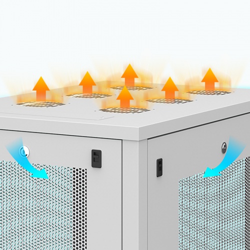 サーバーラック（19インチ・eia・メッシュ・放熱・キャスター・アジャスター・鍵・セキュリティ・24U）サンワサプライ CP-SVN2490MGYN