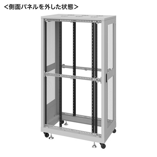 サーバーラック（19インチ・eia・メッシュ・放熱・キャスター・アジャスター・鍵・セキュリティ・36U）CP-SVN3610MGYN