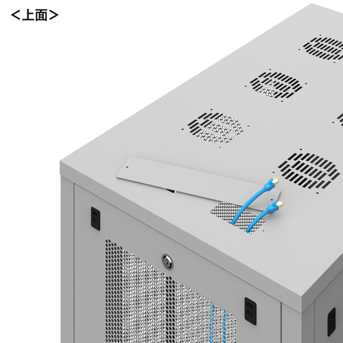 サーバーラック（19インチ・eia・メッシュ・放熱・キャスター・アジャスター・鍵・セキュリティ・36U）CP-SVN3610MGYN