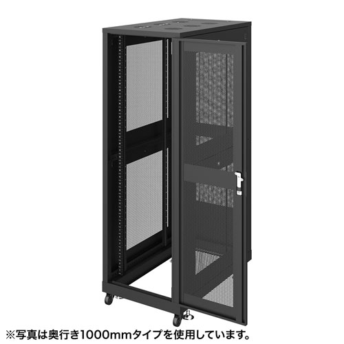 サーバーラック（19インチ・データセンター・eia・メッシュ・放熱・キャスター・アジャスター・鍵・セキュリティ・36U・黒）CP-SVN3690MBKN