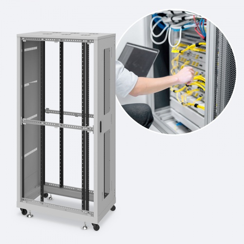 サーバーラック（19インチ・eia・業務用・キャスター・アジャスター・セキュリティ・42U）サンワサプライ CP-SVN4210GYN