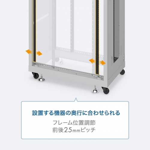 サーバーラック（19インチ・eia・業務用・キャスター・アジャスター・セキュリティ・42U）サンワサプライ CP-SVN4210GYN