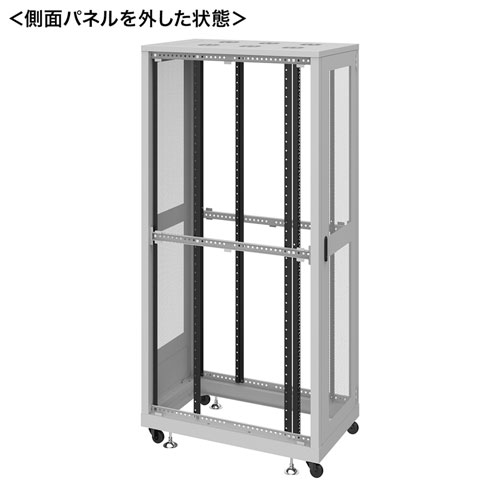 サーバーラック（ラック・データセンター・19インチ・eia・メッシュ・放熱・キャスター・アジャスター・鍵・セキュリティ・42U）サンワサプライ CP-SVN4210MGYN