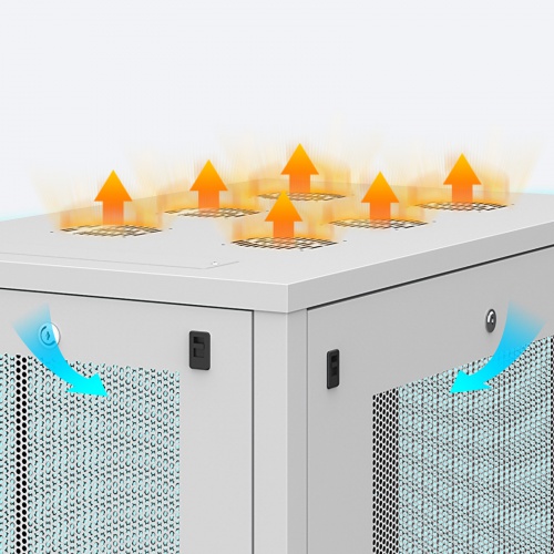 サーバーラック（ラック・データセンター・19インチ・eia・メッシュ・放熱・キャスター・アジャスター・鍵・セキュリティ・42U）サンワサプライ CP-SVN4210MGYN