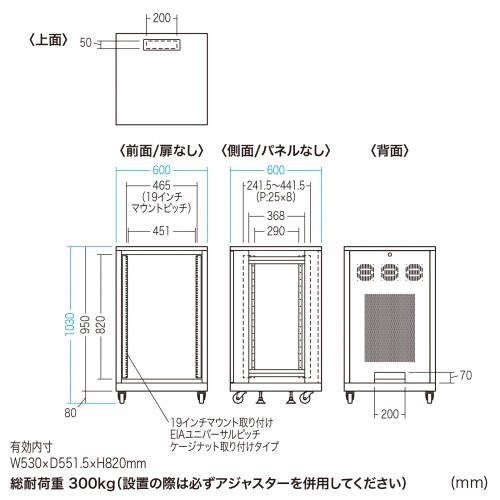 サーバーラック（19インチ・中型・18U・奥行60cm・メッシュ