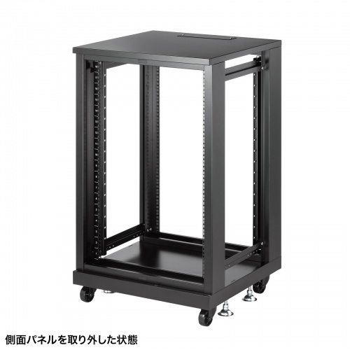 サーバーラック（19インチ・中型・18U・奥行60cm・メッシュパネル仕様） CP-SVNA1860MBK サンワサプライ