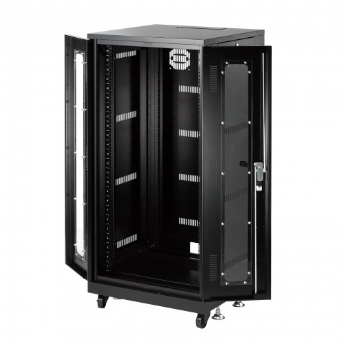 サーバーラック（19インチ・中型・24U・奥行60cm・パネル仕様） CP-SVNA2460BK サンワサプライ