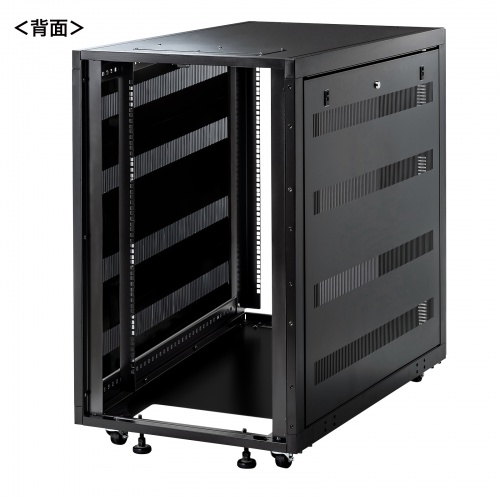 サーバーラック（19インチマウント・18U・D1100mm・キャスター・鍵・ケーブル口付き・連結可能）CP-SVT18U