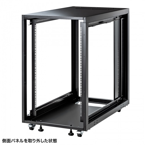 サーバーラック（19インチマウント・18U・D1100mm・キャスター・鍵・ケーブル口付き・連結可能）CP-SVT18U