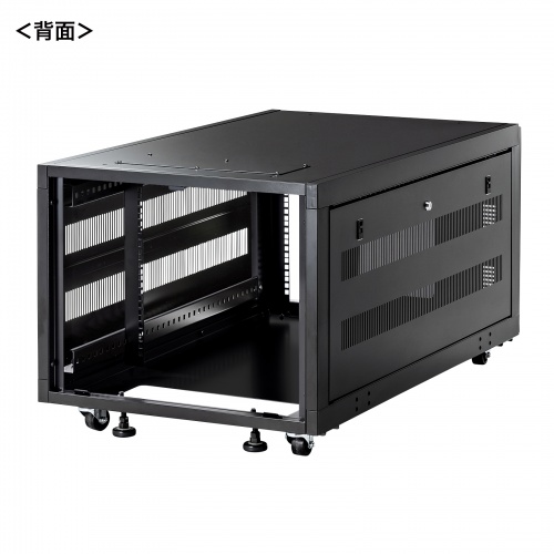 サーバーラック（19インチマウント・9U・D1100mm・キャスター・鍵・ケーブル口付き・連結可能）CP-SVT9U