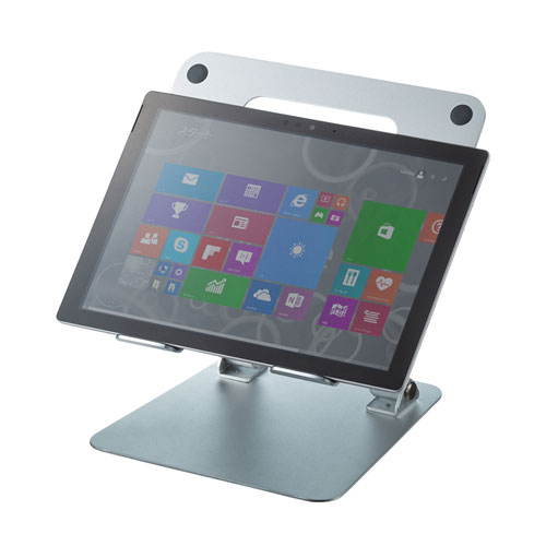 ノートパソコンスタンド(アルミ・折りたたみ・コンパクト・高さ/角度調整可・持ち運び可能) CR-38 サンワサプライ