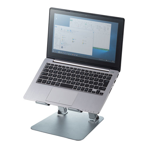 ノートパソコンスタンド(アルミ・折りたたみ・コンパクト・高さ/角度調整可・持ち運び可能) CR-38 サンワサプライ
