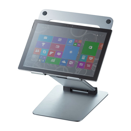 ノートパソコンスタンド(アルミ・折りたたみ・コンパクト・高さ/角度調整可・スタンディング対応・持ち運び可能)