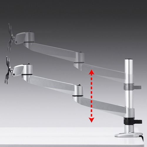 モニターアーム（1画面・ポール・クランプ・チルト・左右・回転・前後・高さ調節・VESA）CR-LA1002N サンワサプライ
