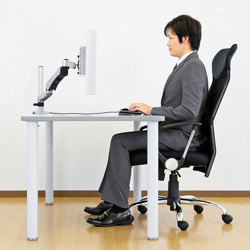 モニターアーム｜32インチ・クランプ・メカ式・上下/左右/回転/高さ調整