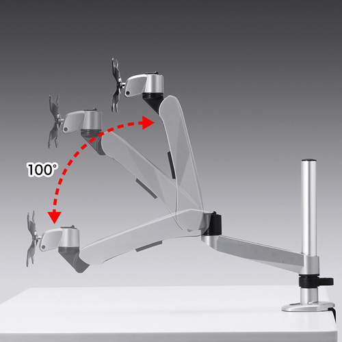 モニターアーム｜32インチ・クランプ・メカ式・上下/左右/回転/高さ調整