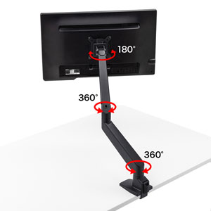 モニターアーム（シングル・机・クランプ・上下・左右・回転・高さ調節・リモートワーク）CR-LA1301BKN2 サンワサプライ