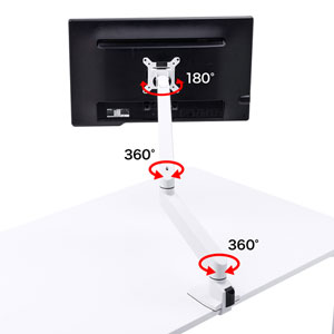 モニターアーム（シングル・クランプ・ガス式・上下・左右・回転・前後・高さ調節・VESA）CR-LA1301WN2 サンワサプライ
