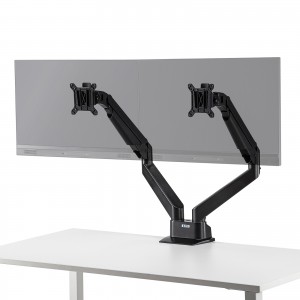 モニターアーム（2画面・デュアル・クランプ式・水平・垂直・多関節・液晶・グロメット式・ガスシリンダー・クランプ・グロメット・VESA・ブラック） CR-LA1302BKN2 サンワサプライ