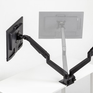 モニターアーム（2画面・デュアル・クランプ式・水平・垂直・多関節・液晶・グロメット式・ガスシリンダー・クランプ・グロメット・VESA・ブラック） CR-LA1302BKN2 サンワサプライ