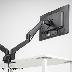 モニターアーム（2画面・デュアル・クランプ式・水平・垂直・多関節・液晶・グロメット式・ガスシリンダー・クランプ・グロメット・VESA・ブラック） CR-LA1302BKN2 サンワサプライ